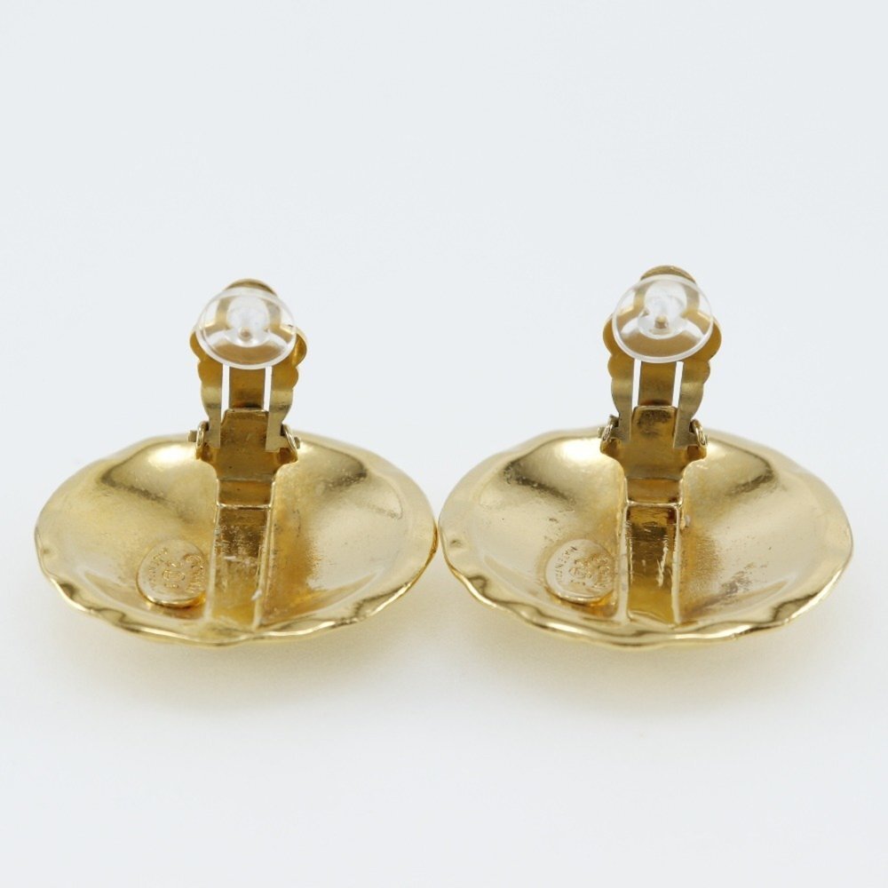 CHANEL Authentic Vintage Gold Logo Earrings - Picture 4 of 7